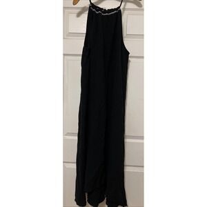Madewell High Neck Cover- Up Maxi Dress 100% Cotton Black Boho Women's Med